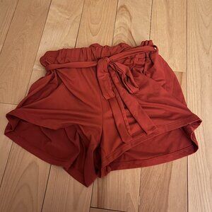 women's loose orange shorts